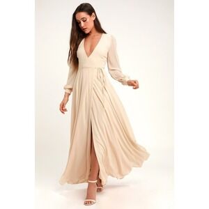 Lulu's Cream Maxi Dress